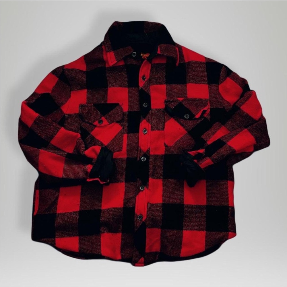 Vintage Red and Black Plaid Flannel Shirt